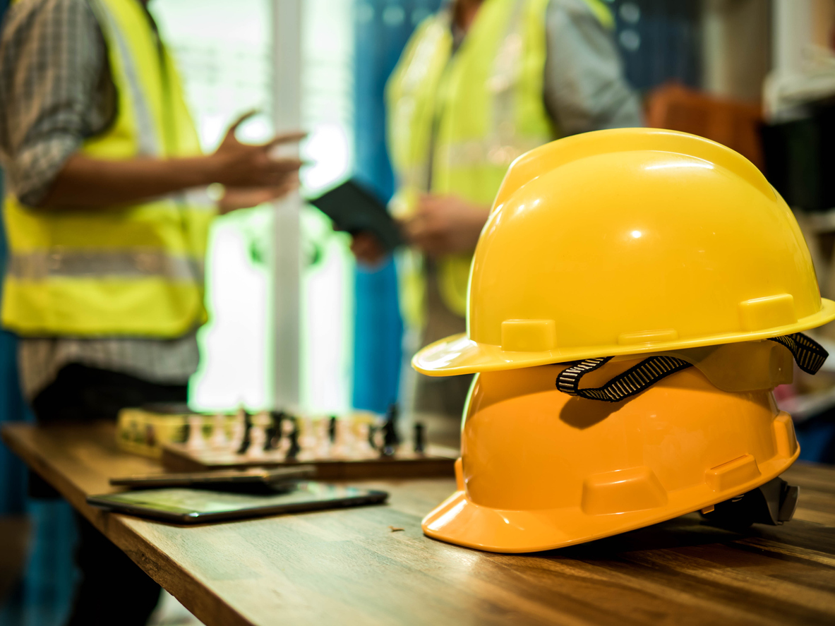 Small business employees going through a workplace safety assessment to promote safe behaviors at their jobsite.