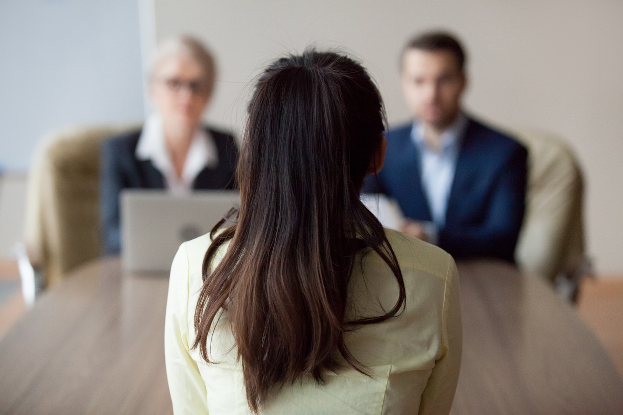 A job candidate interview by a company that wants to quickly hire employees.