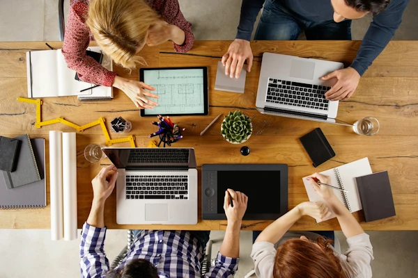 A collection of employees and independent contractors for a small business.